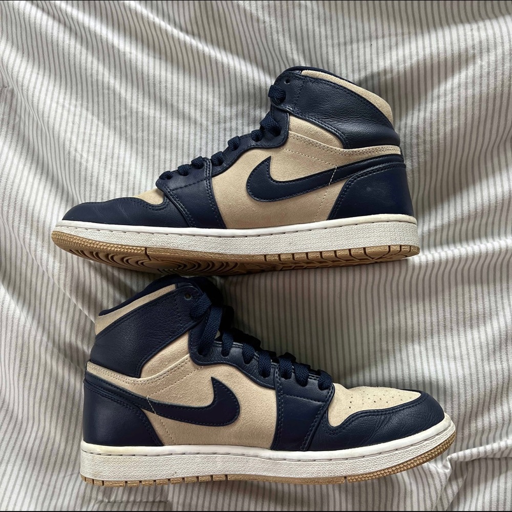 Jordan 1 High W Navy and Cream
